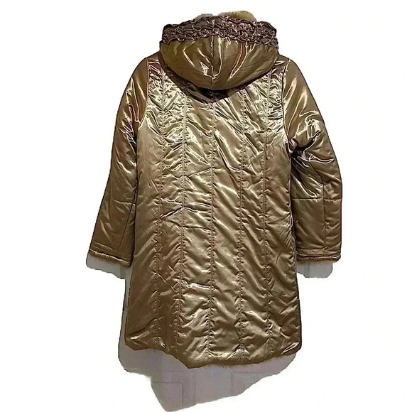 The Children’s Place Girl’s Reversible Coat Satin/ Faux Fur Sz. 10-12 - Picture 3 of 13